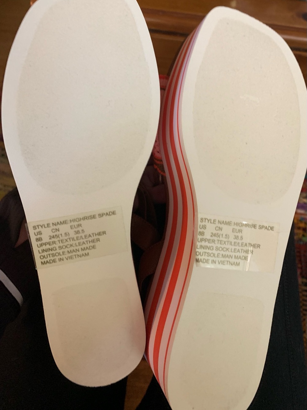 Kate spade New York Pink & Coral High rise Spade Platform Sandals - Picture 3 of 5
